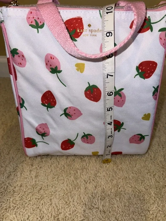 kate spade Strawberry Print Lunch Bag in Pink, Red & Green - Picture 11 of 13